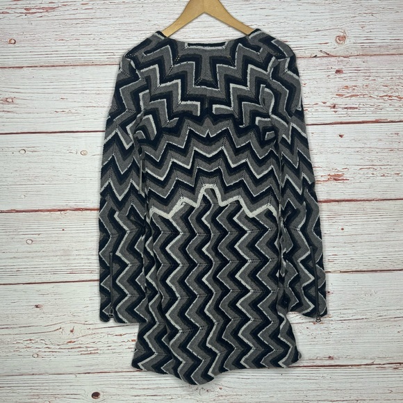 NWT Free People Rhiannon Chevron Knit Mini Dress in Black Combo S - Picture 10 of 16